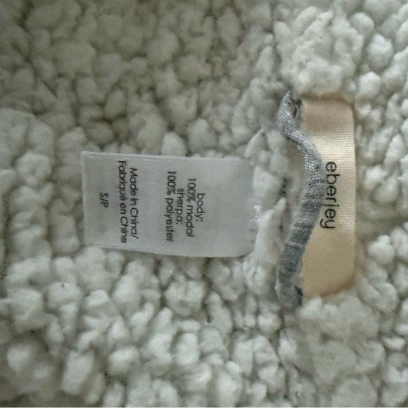 EBERJEY - Alpine Chic Reversable Modal-Jersey & Fleece Robe - Grey - Size S - Picture 4 of 5